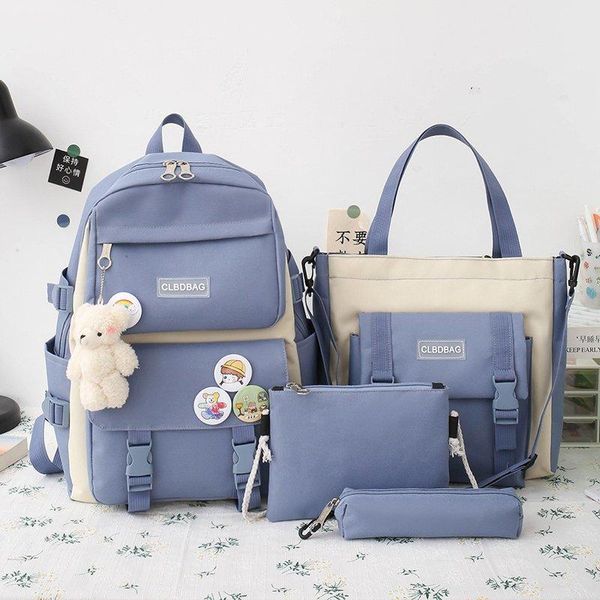 

backpack 4 sets of student backpacks 2021 fashion multifunctional woman trend brand youth campus school bag laptextbook bags