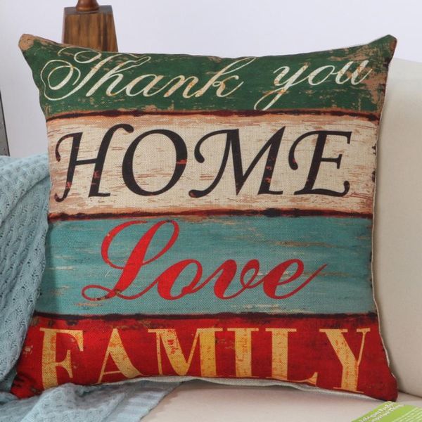 

cushion/decorative pillow mediterranean style letter printed square cotton linen throw cover decorative pillowcase