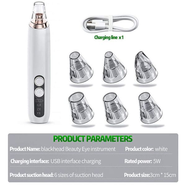 

blackhead remover pore vacuum electric blackhead vacuum cleaner usb rechargeable face comedo extractor pimple acne removal tools