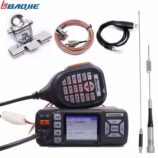 

walkie talkie baojie bj-318 mini mobile radio bj318 20km long range vhf uhf dual band handheld pham cars intercom
