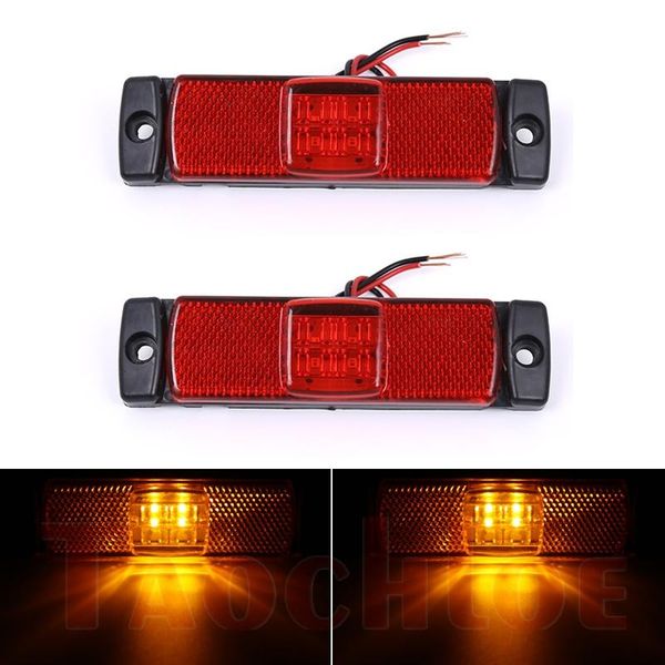 

emergency lights 2pcs 24v truck side reflector led lamp trailer tractor indicator marker turn signal clearance lamps