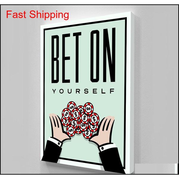 

unframed/alec monopoly "bet on yourself",hd canvas print home decor wall art painting qylajg garden2010