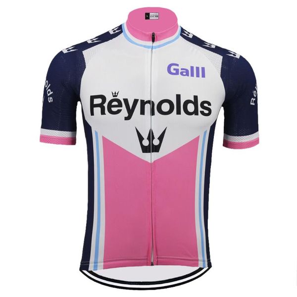 

racing jackets classic retro men cycling jersey summer pro team bicycle clothes blue/pink mtb camisa ciclismo outdoor sports mountain bike w, Black;red