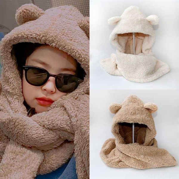 

27cfq women's winter windproof and cold-proof hat scarf set outdoor outing warm scarves beret hats lovely knitted sets protection, Blue;gray