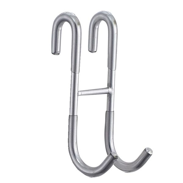 

hooks & rails 2pcs door hook kitchen bathroom matte key towel holder durable home punch modern stainless steel s shaped clothes shower