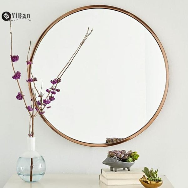 

compact mirrors golden round nordic makeup mirror met red wall metal decorative bathroom bedroom hanging