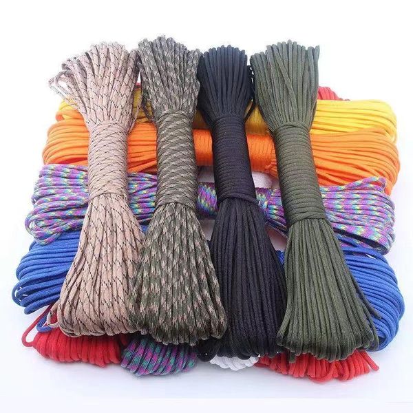 

outdoor gadgets 20m 30m 4 size dia.parachute cord lanyard rope mil spec type iii 7 strand climbing camping survival hiking clothesline