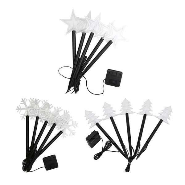 

lawn lamps christmas fairy lights stake lamp pentagram snowflake xmas tree led solar string light waterproof outdoor ground