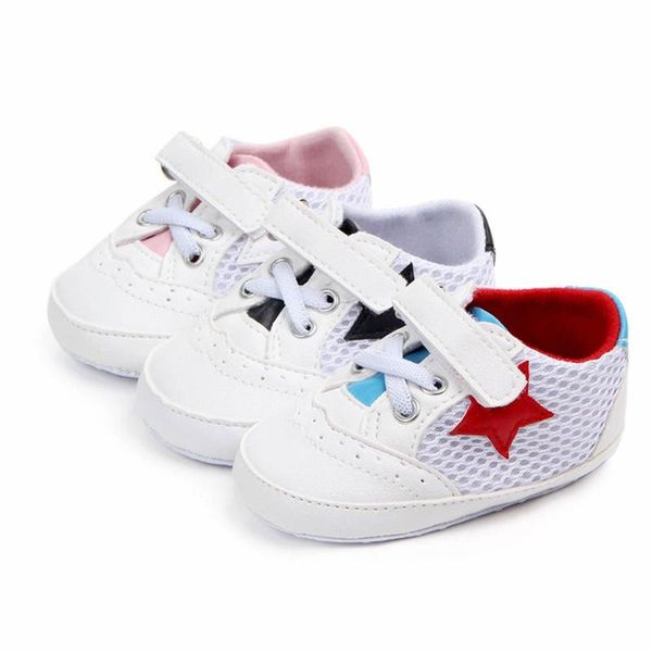 

first walkers arlonee born infant baby solid star mesh anti-slip soft casual shoes sneaker for 0~12month borns 19may8 p35