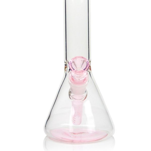 10 '' rosa Kitty Bong Narghilè vetro fumo KT becher fondo tubo trasparente piccolo tubo dell'acqua bocca colorata prezzo all'ingrosso 14 mm giunto femmina e ciotola