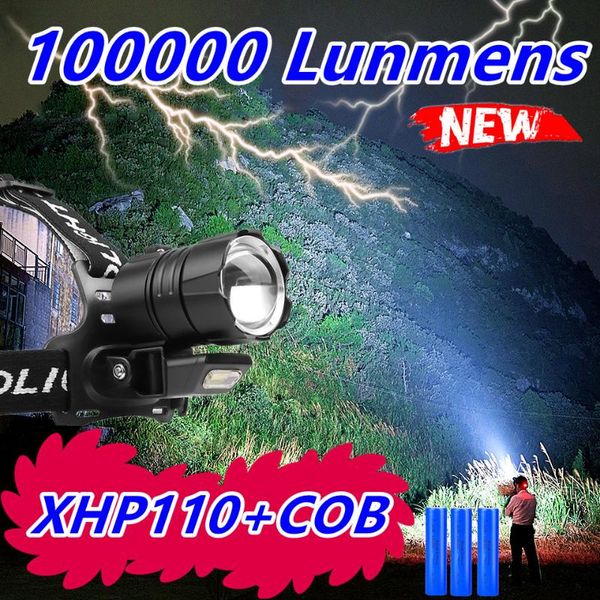 

headlamps brightest 11.11 led headlamp 18650 xhp110 headlight rechargeable usb head xhp70.2 zoom torch light