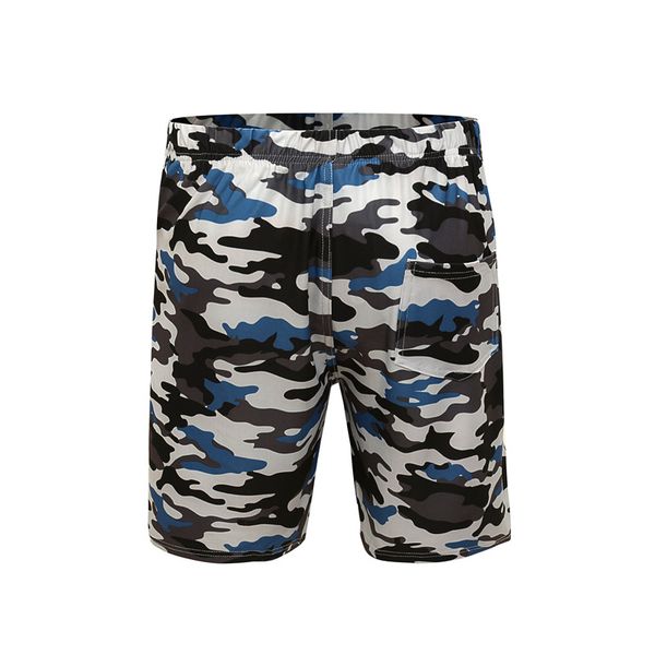 

casual en camouflage print loose elastic middle tail five points broek, White;black