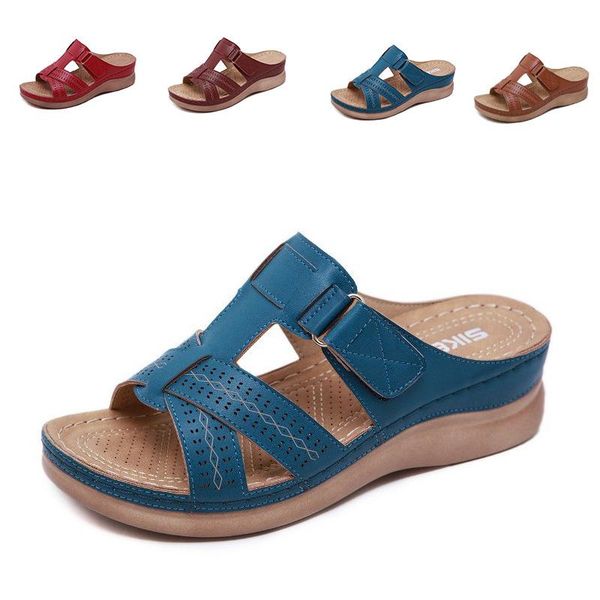 

women summer slippers woman wedges women's comfortable ladies casual female beach shoes slides sandals plus size 10, Black