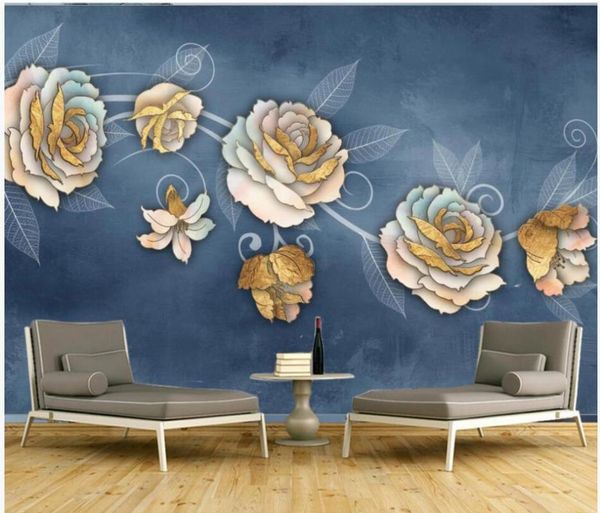 

wallpapers custom po 3d wallpaper chinese color carved peony flower background living room decor wall murals for walls 3 d