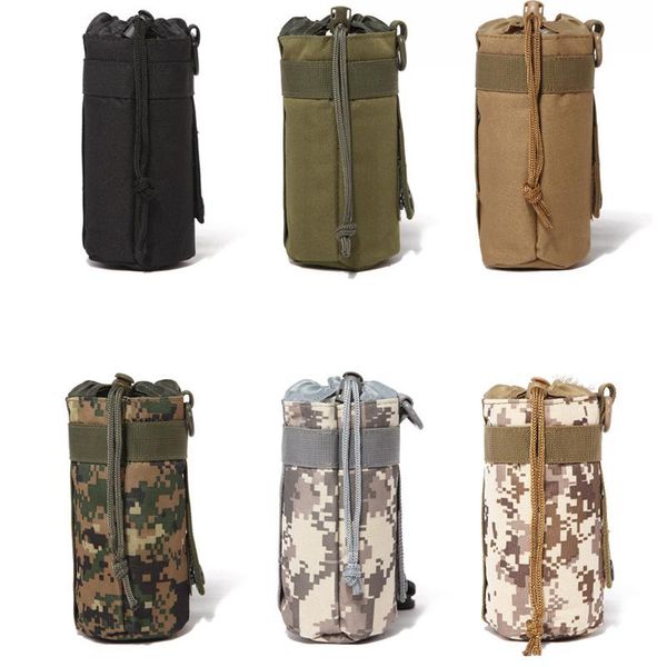 

tactical molle system water bottle bag outdoor sports camping hiking travel kits survival kettle pouch holder bag gear