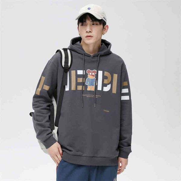 

Sweater men's fashion 330g cotton 2021 autumn new casual round neck coat Long Sve Pullover bottomed Hoodie, Black