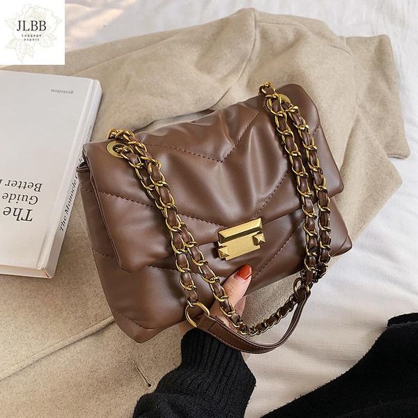 

fashion lingge chains women shoulder bags designer quilted handbags luxury pu leather crossbody bag lady small flap purses 2021