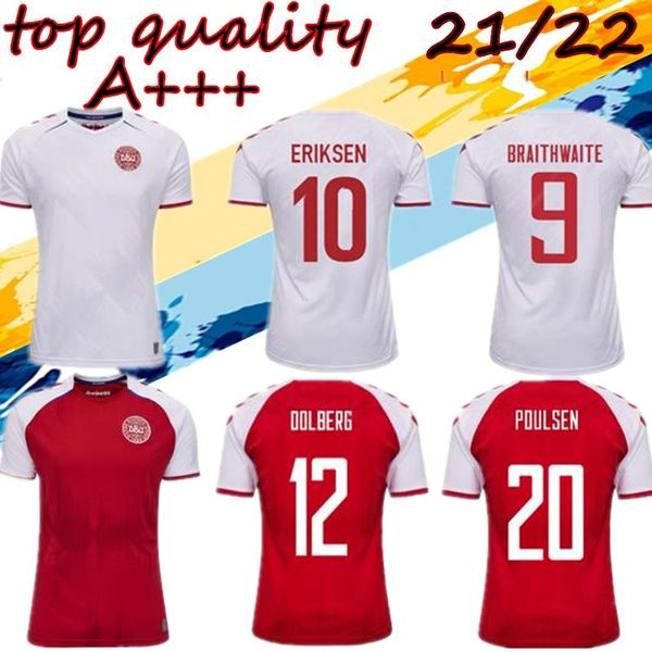 

men's casual shirts 2021 22 denmark season away red and white short sleeve training leisure sports shirt national team, White;black