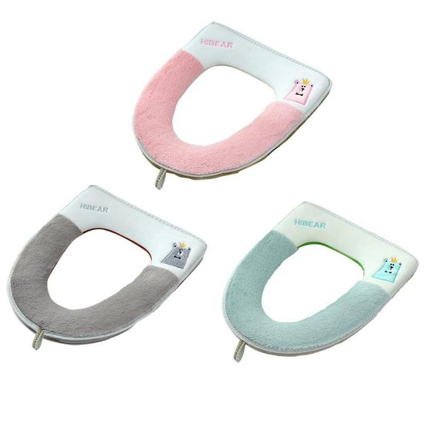 

household toilet cover toilet seat portable plush belt waterproof seat cover universal cushion