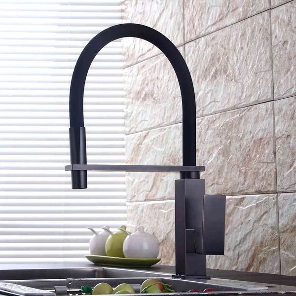 

kitchen faucets new black pull down square brass mixer sink out tap xy2k