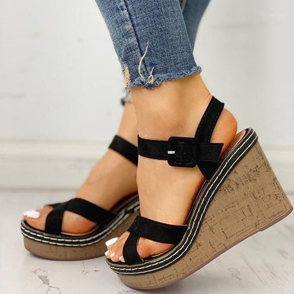 

doratasia summer sandals dropship wedges shoes women high heels1, Black