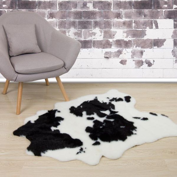 Tappeti Mucca Tappeto Per Soggiorno Tappeto In Velluto Per Bambini Camera Da Letto Comodino Tappeti Morbido Imitazione Pelle Di Animale Casa Divano Tavolo Decor Mat