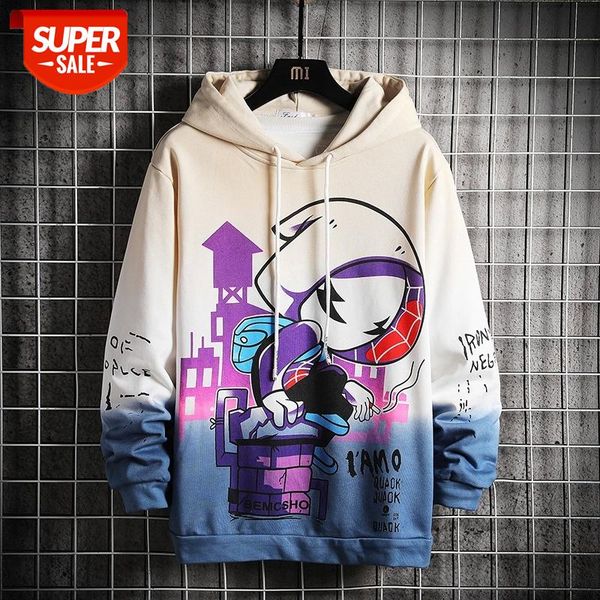 

Fashion Men Women Fleece Hoodies Comic Printing Sweatshirts Loose Hip Hop Streetwear Style Autumn Winter Casual Coat #Qt1H, Black