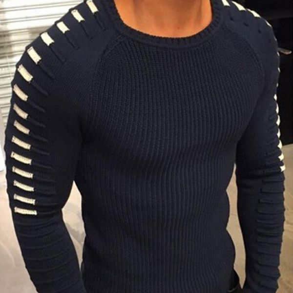 

size s-3xl men autumn winter solid color long sleeve warm knitted pullover sweater mens knitted sweaters pullover men knitwear, White;black