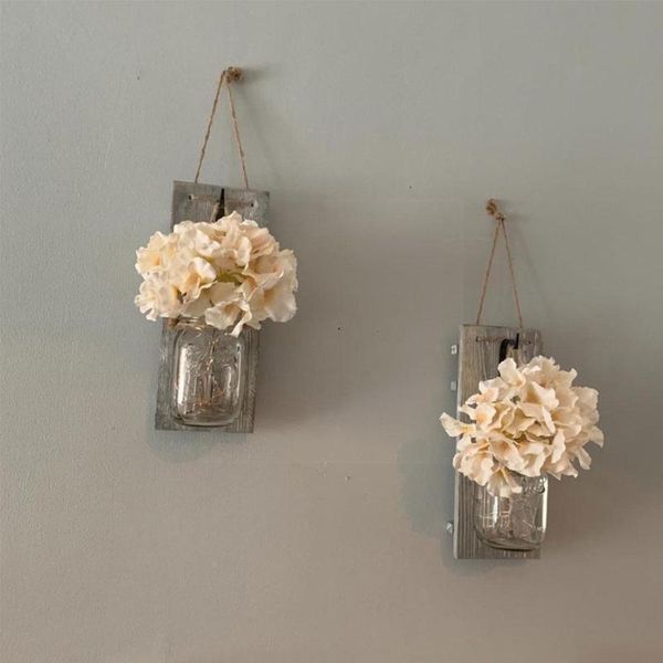 

wall lamp 1pc mason bottle hanging flower ball garden simulation wood and home decoration l q7n5