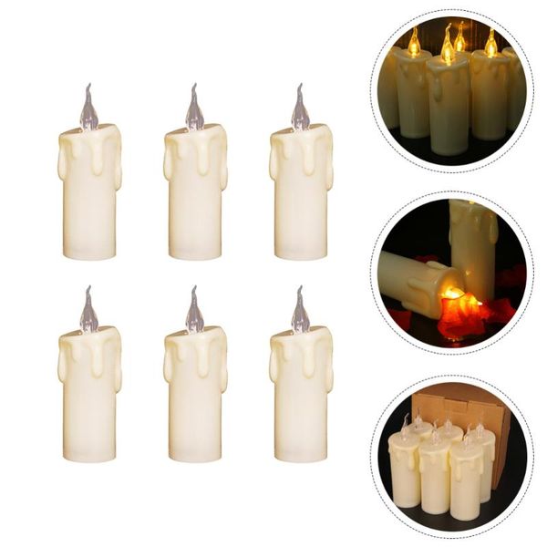 

candles 6pcs simple candle lights bevel shed tear led night durable