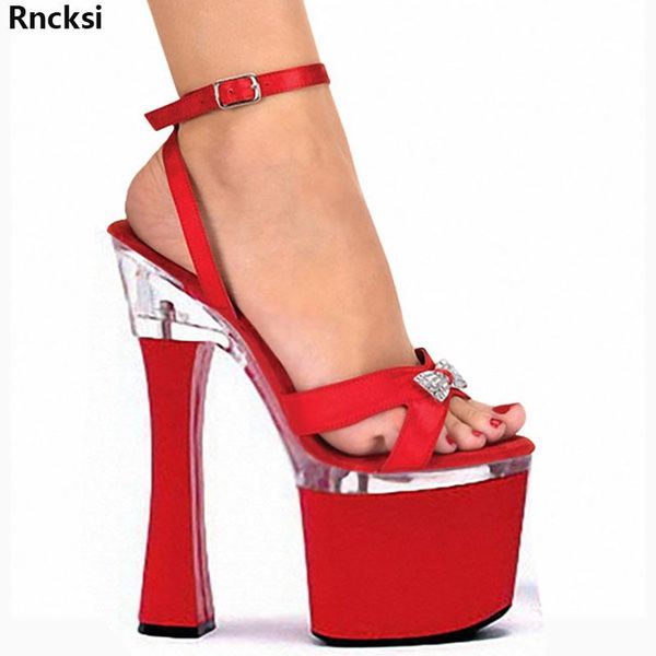 

sandals rncksi 18 cm fashion runways red bride wedding women's shoes, Black
