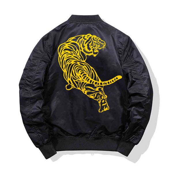 

tiger - men's bomber fashionable warm ma-1 dign, thick et, big discount, Black