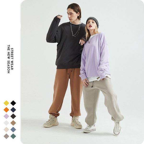

spring autumn and winter sweater 12 color 5size pure cotton hooded hair ring sweater thin sleeve solid color male sweater custom, Black