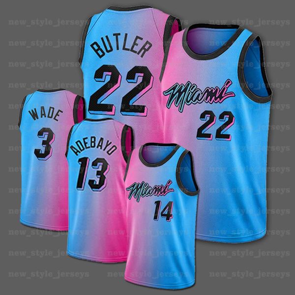 

22 butler jeresy wade jimmy 3 dwayne tyler dwyane pelican herro goran bam dragic adebayo robinson miami heats basketball jersey, Black;red