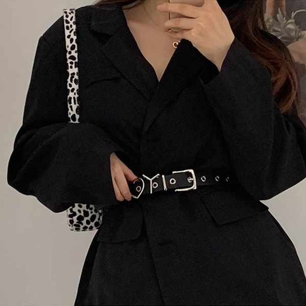 

belts fashion pu leather belt for women metal heart letter pin buckle waist strap female jeans dress decorative waistband, Black;brown
