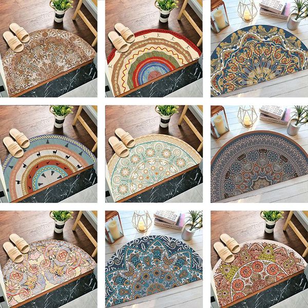 

carpets bohemia style entrance doormat anti slip floor mat bedroom carpet half round strong water absorbent bath mats bathroom rugs
