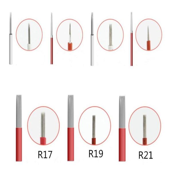 

tattoo needles 50pcs r3/5/7/9/12/14/17/19/21 disposable eyebrow lip permanent makeup blades for single use only