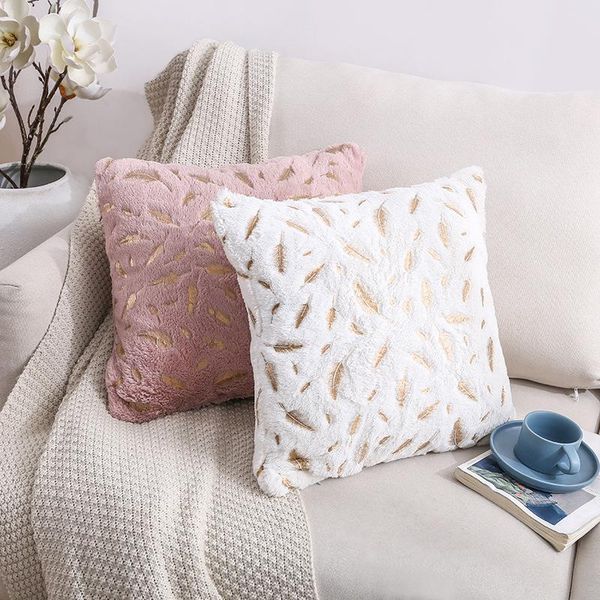 

cushion/decorative pillow 45cm double-sided feather bronzing plush retro european style sofa pillowcase home decoration bed car