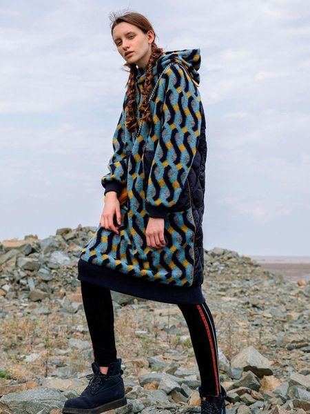 

casual dresses [11.11] 2021 winter collection hooded long white duck down wool dress women, Black;gray