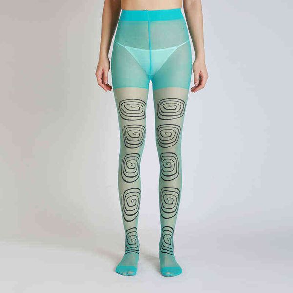 

new designs circle print round dizziness tights transparent pantyhose womens stockings y1130, Black;white