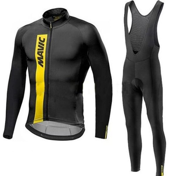 

cycling spring and autumn long sleeve mavic cycling suit, Black;white