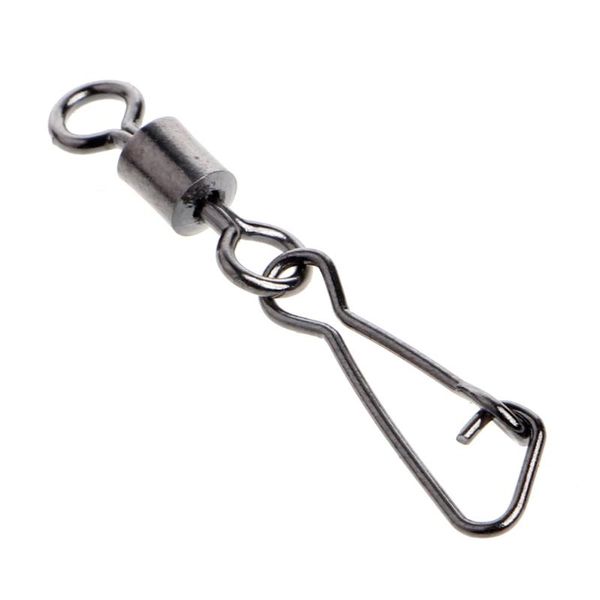 

50pcs stainless steel fishing bearings hooked snap pins rolling swivel connector