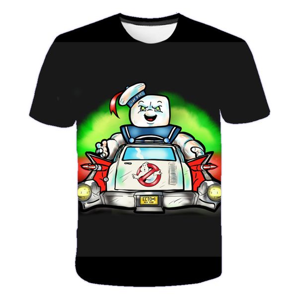 

2020 summer childrens ghostbusters movie polyester 3d printed t-shirt casual short sleeve t-shirt boys ghostbusters t-shirt, Blue