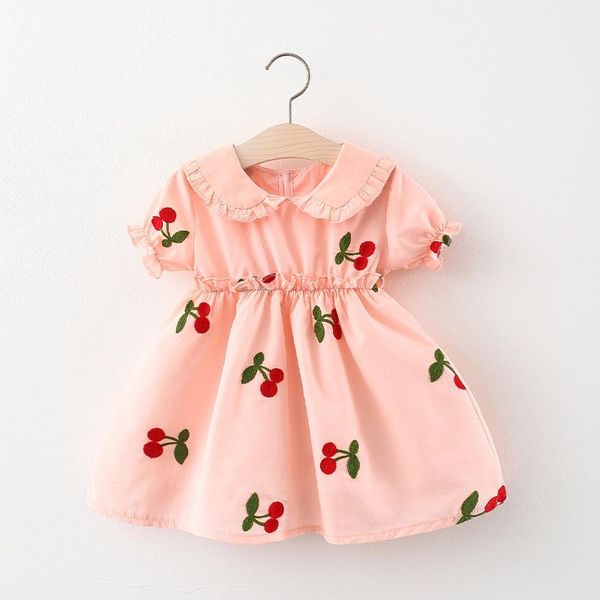 

girl's dresses summer dress wholesale cherry print 2021, Red;yellow