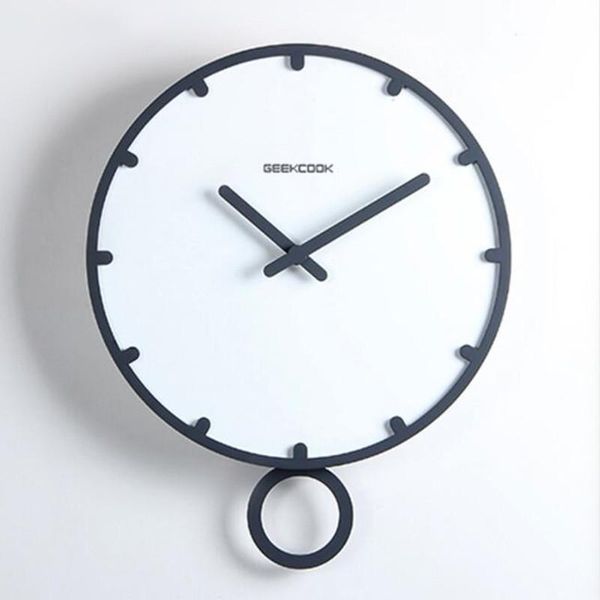 

wall clocks 2 size large clock modern design without glass 3d swing vintage time silent home cafe office study room