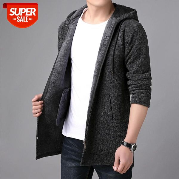 

new mens sweater autumn winter thick warm long cardigan men hooded sweater coat male cardigan jacket casual clothes #lr5t, White;black