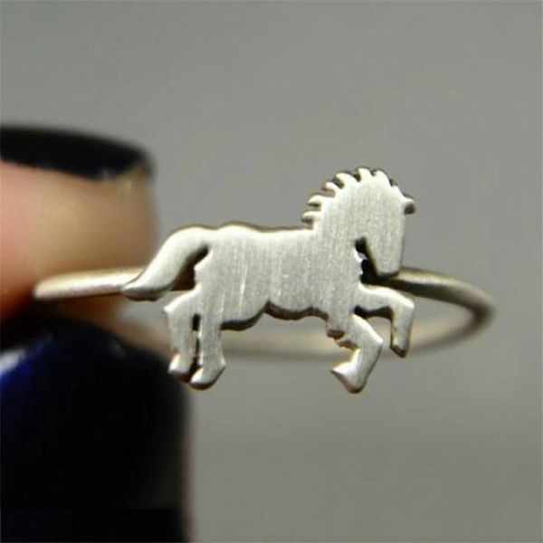 

wedding rings letapi silver color horse finger ring for women punk vintage engagement jewelry, Slivery;golden