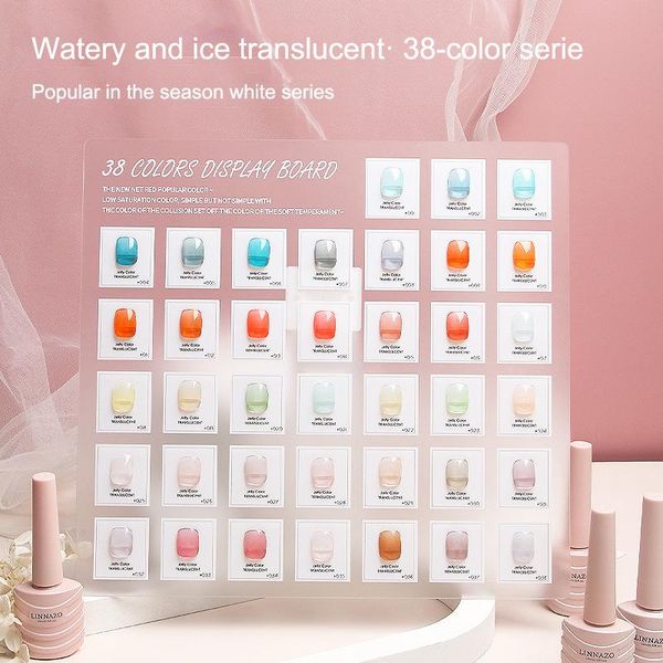 

nail gel 1 bottle 38 colors translucent jelly polish set 10ml lasting non-toxic ice penetration crystal lacquer soak off, Red;pink