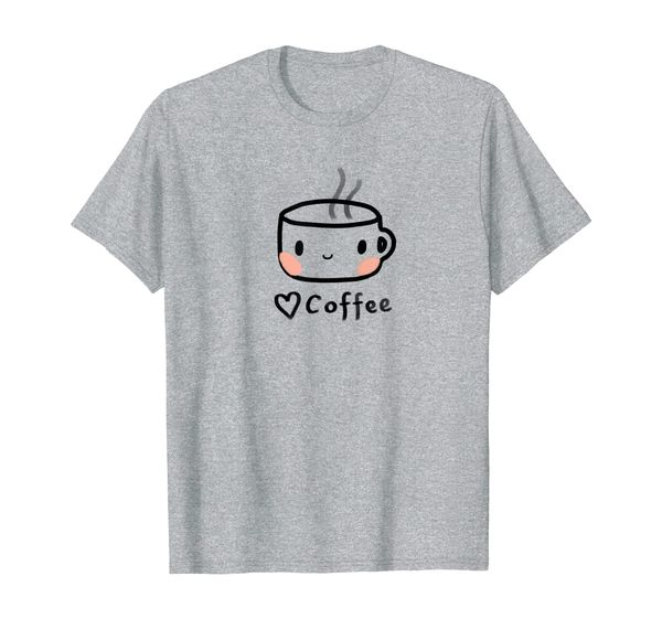 

cute 'love coffee' coffee mug cup graphic tee t-shirt, White;black