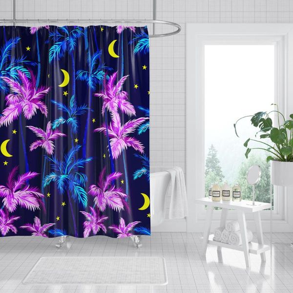 

shower curtains coconut tree curtain bathroom waterproof polyester bath decoration home accessories 180*180